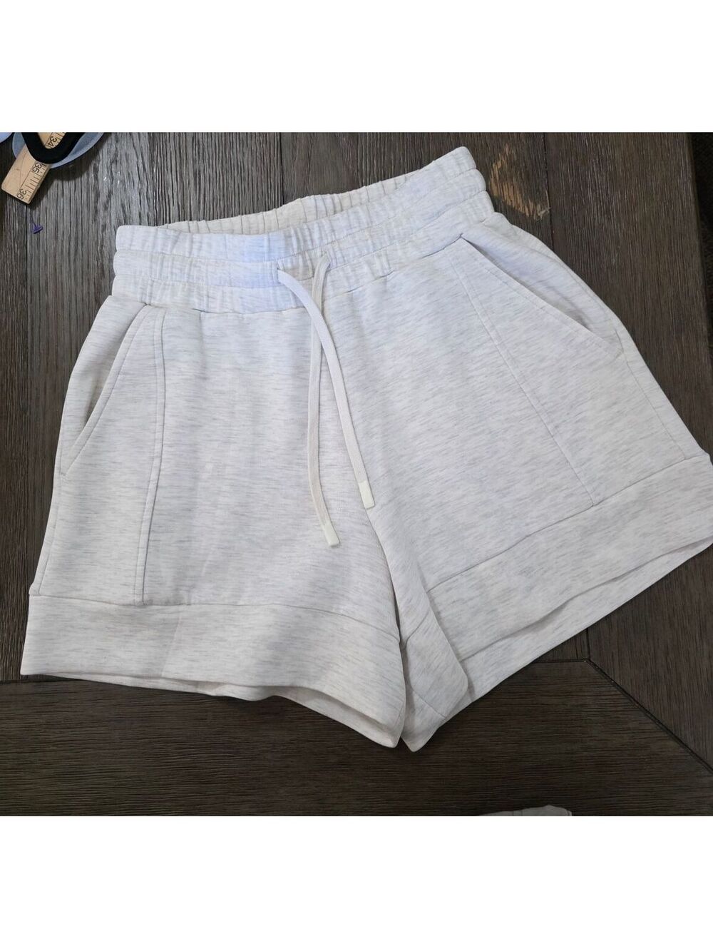 Varley DoubleSoft Atrium High Rise Light Gray Lounge Shorts XS